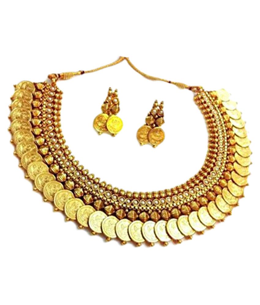     			YouBella Golden Necklace Set