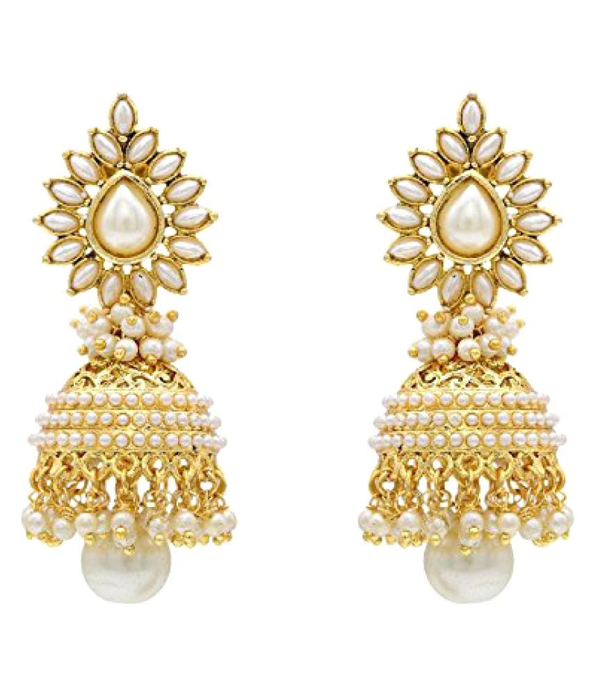     			YouBella Golden Jhumkis