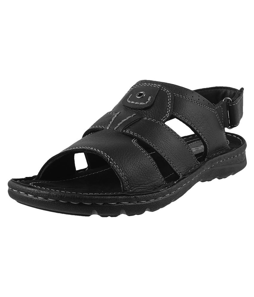Mochi Mochi Men's Leather Sandal BLACK Sandals - Buy Mochi Mochi Men's Leather Sandal BLACK 