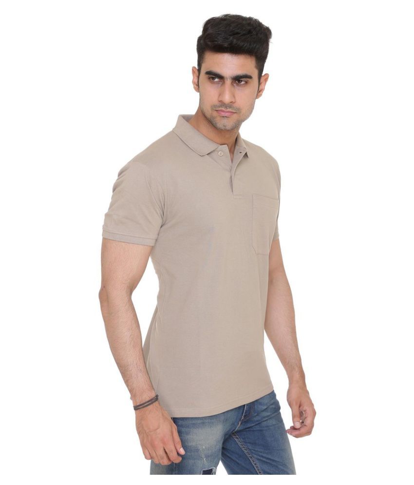 Colors & Blends Beige Regular Fit Polo T Shirt - Buy Colors & Blends ...