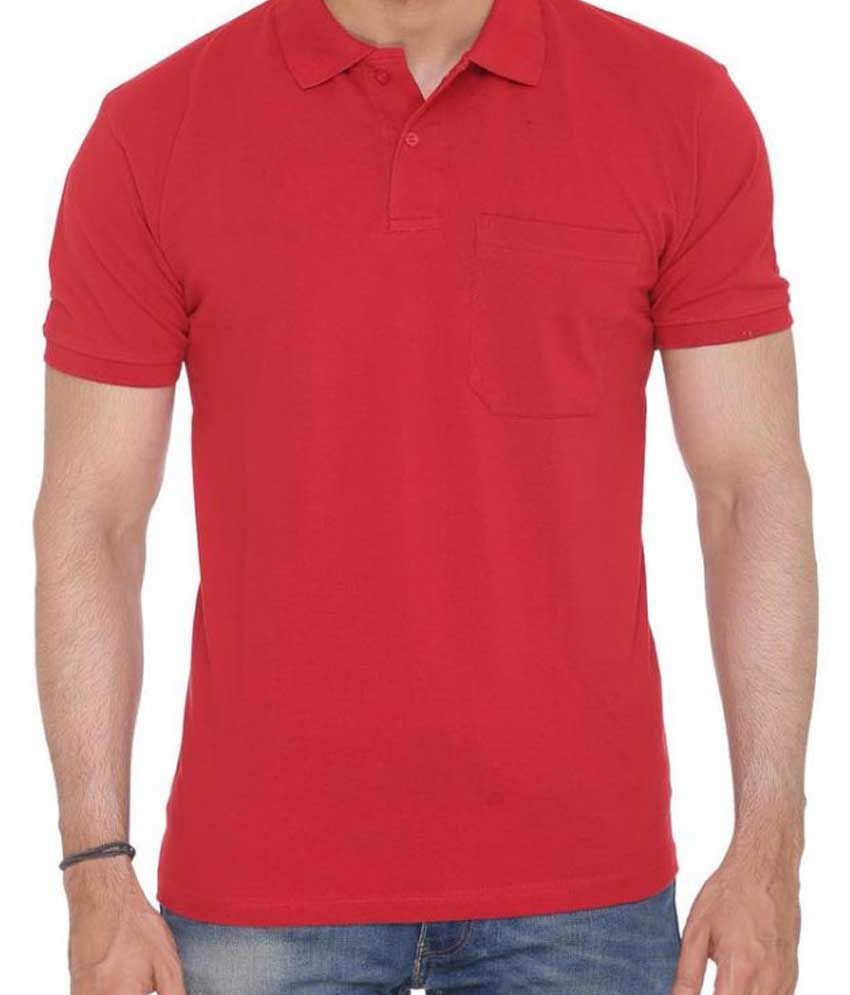 Colors & Blends Red Regular Fit Polo T Shirt - Buy Colors & Blends Red ...