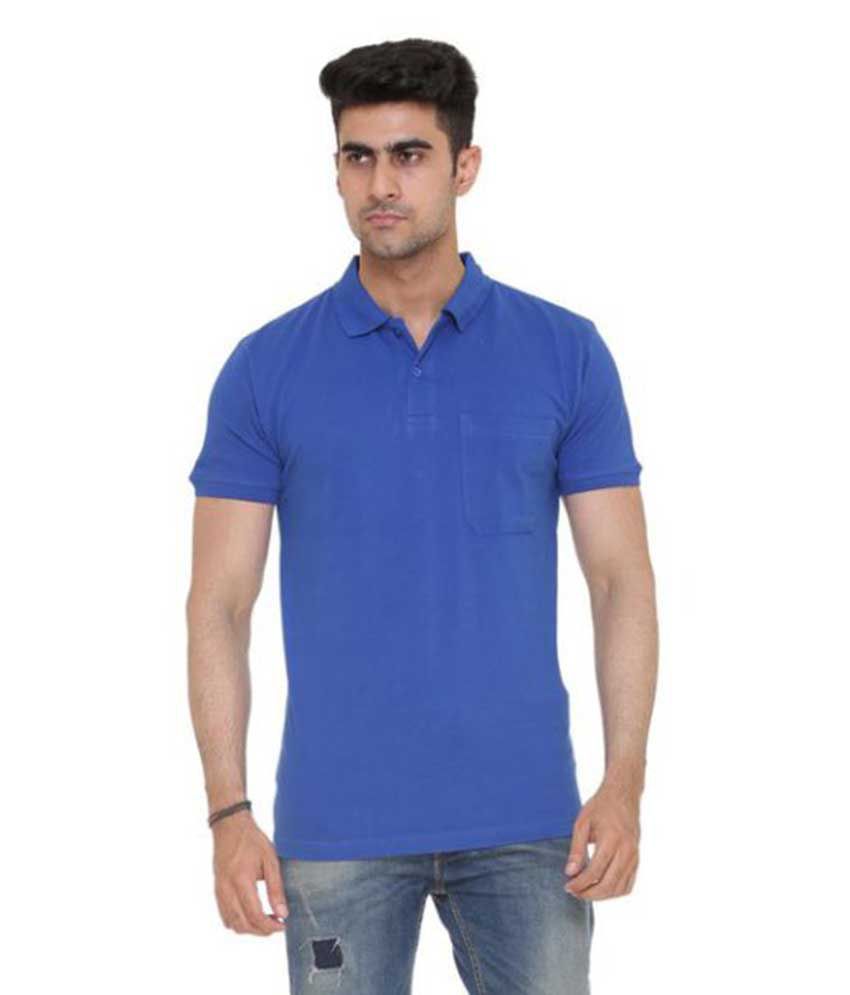 Colors & Blends Blue Regular Fit Polo T Shirt - Buy Colors & Blends ...