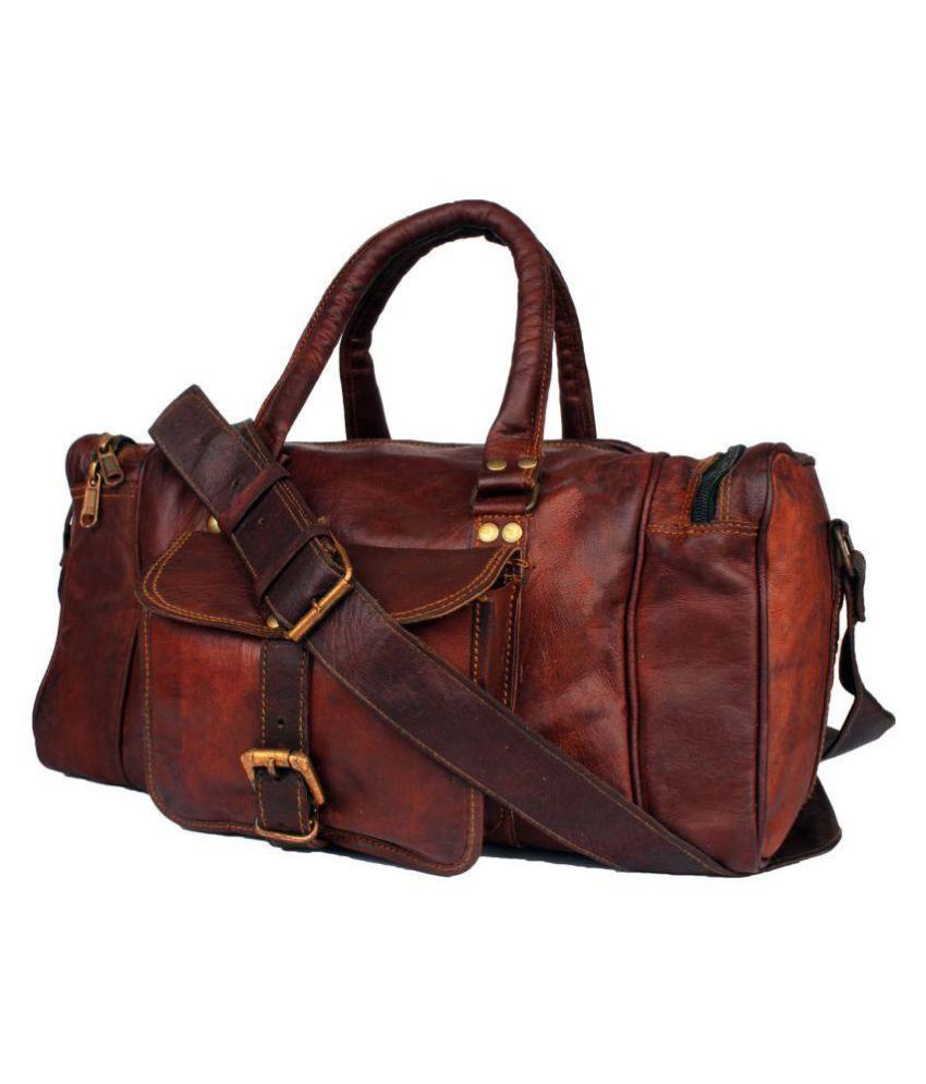 Download Pranjals House Brown Solid Duffle Bag - Buy Pranjals House ...