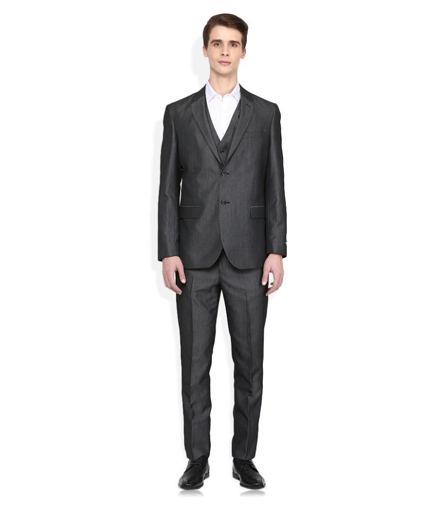 Giovani Grey Plain Formal 3 Piece Suits - Buy Giovani Grey Plain Formal ...