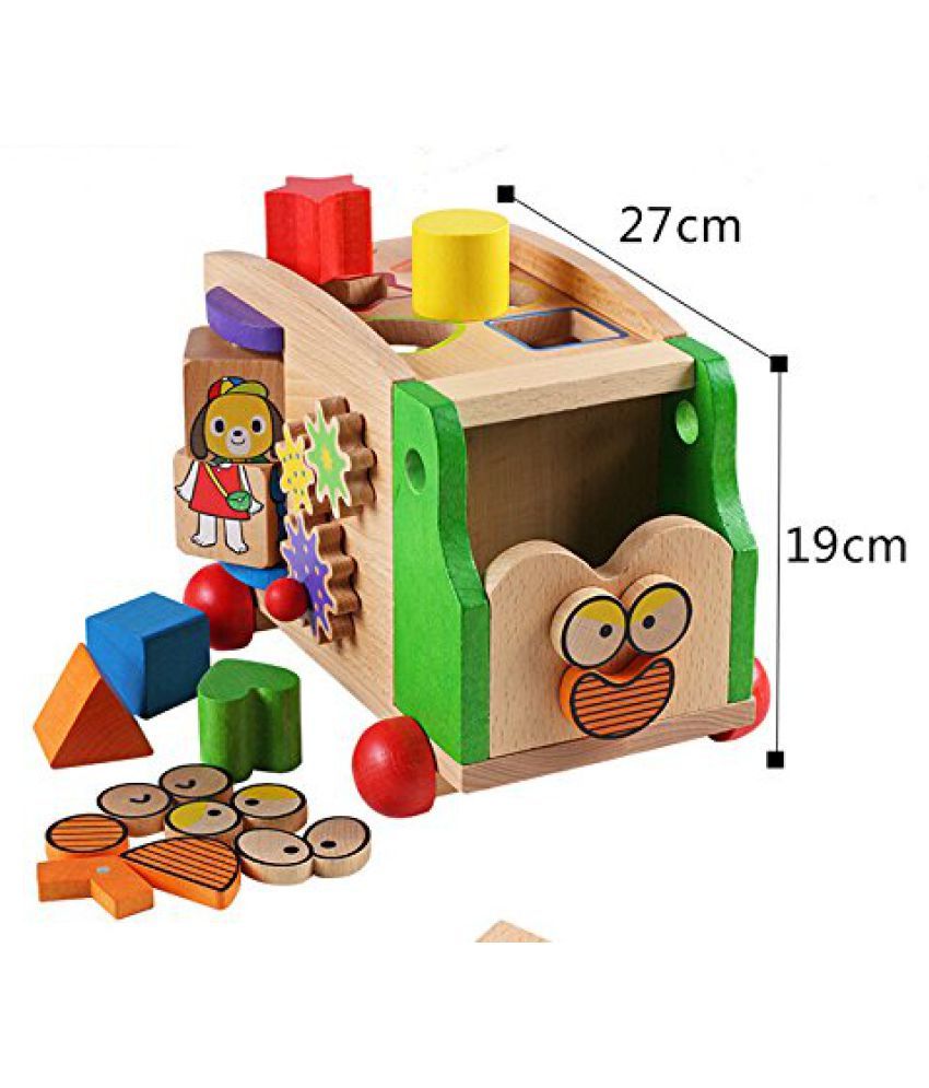 Vidatoy Multifunctional Shape Sorter Cognitive And Matching Wooden Car