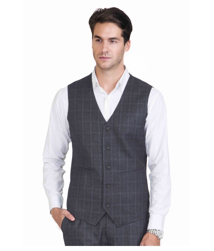 Azio Design Black Solid Formal Waistcoats - Buy Azio Design Black Solid ...