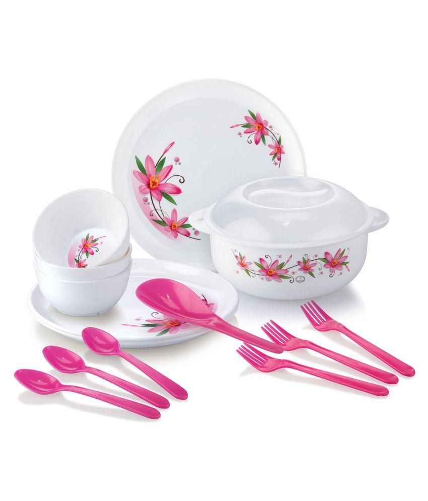 Joyo Fiesta Microwave Safe Dinner Set 14 pcs (Pink) Buy Online at Best Price in India Snapdeal