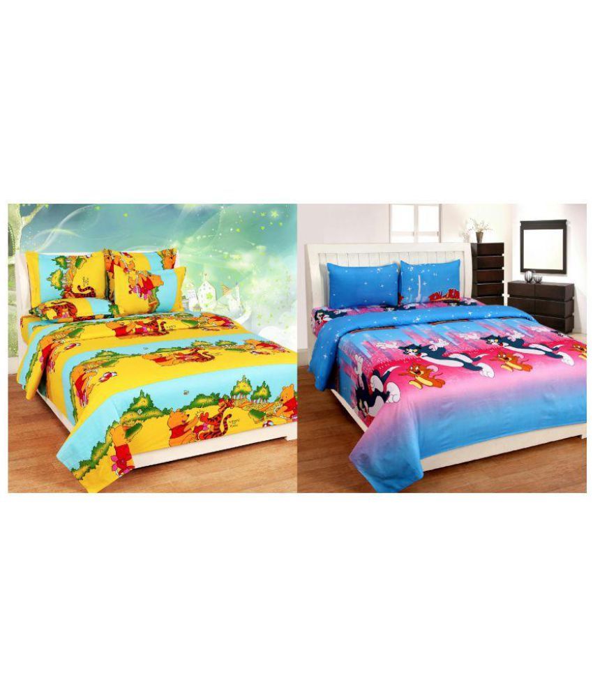 Krishnam Double Cotton Cartoons Bed Sheet Buy Krishnam Double Cotton
