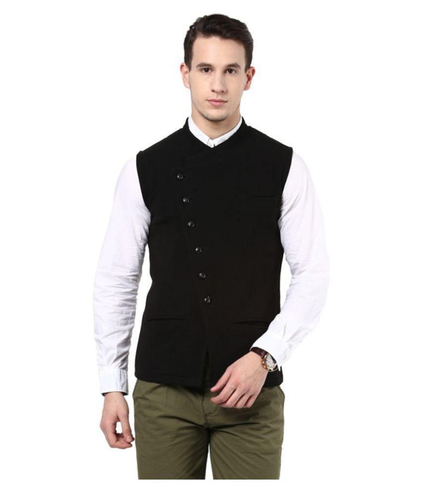 Hypernation Black Nehru Jacket - Buy Hypernation Black Nehru Jacket ...