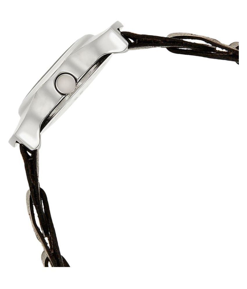 fastrack brown leather watch