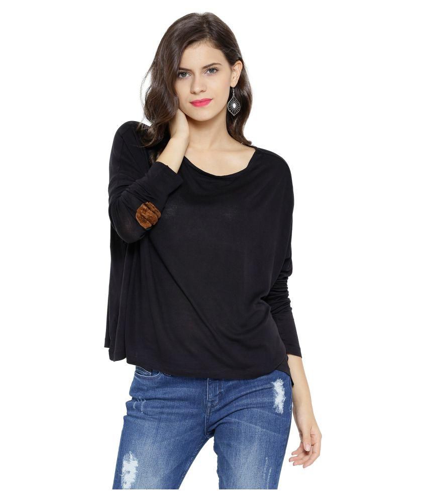 SASSAFRAS Black Loose Top with Elbow Patch - Buy SASSAFRAS Black Loose ...