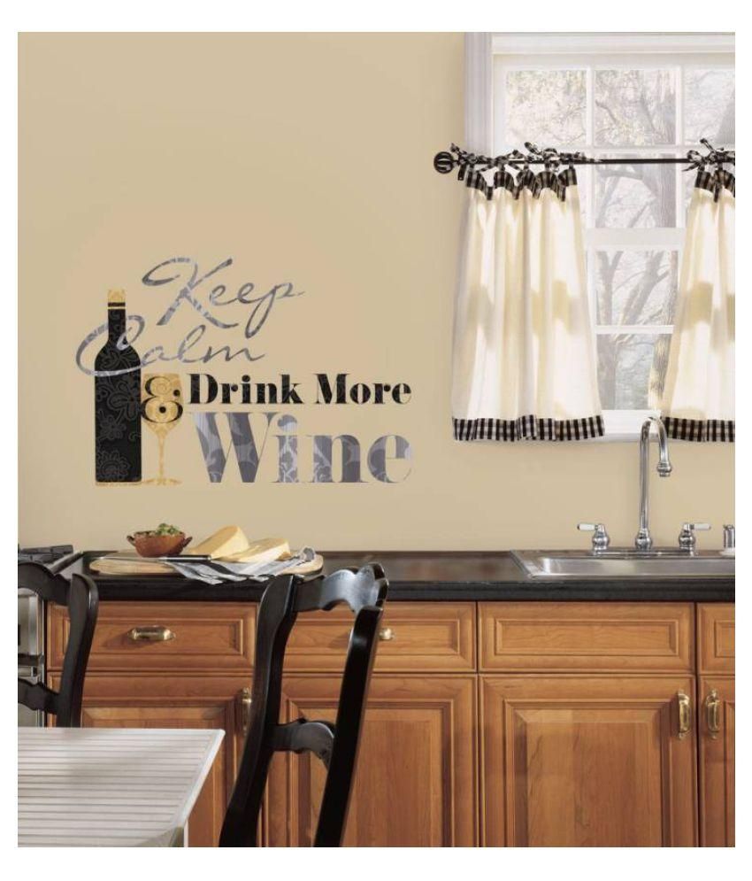 Asian Paints Keep Calm & Drink Wine Quote Vinyl Wall Stickers Buy