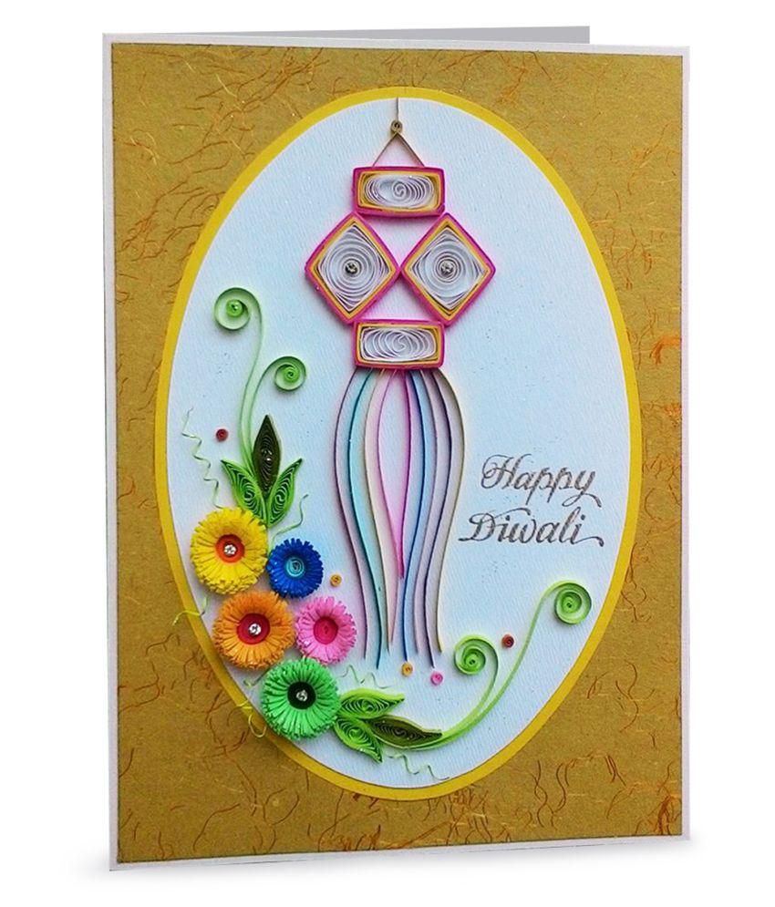 Handcrafted Emotions Handmade Quilled Diwali Greeting Card ...