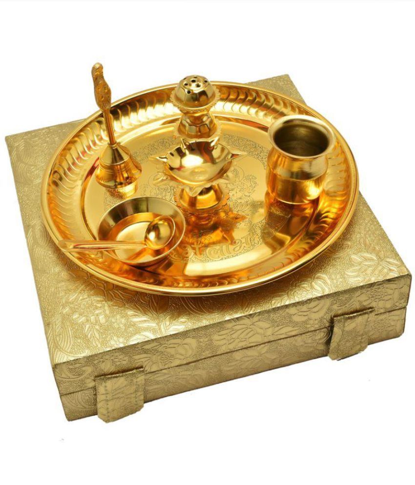 Shreeng Pooja Thali Set Brass Buy Shreeng Pooja Thali Set