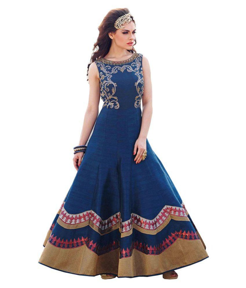 Stylish Fashion Bangalore Silk Kurti With Churidar Stitched Suit