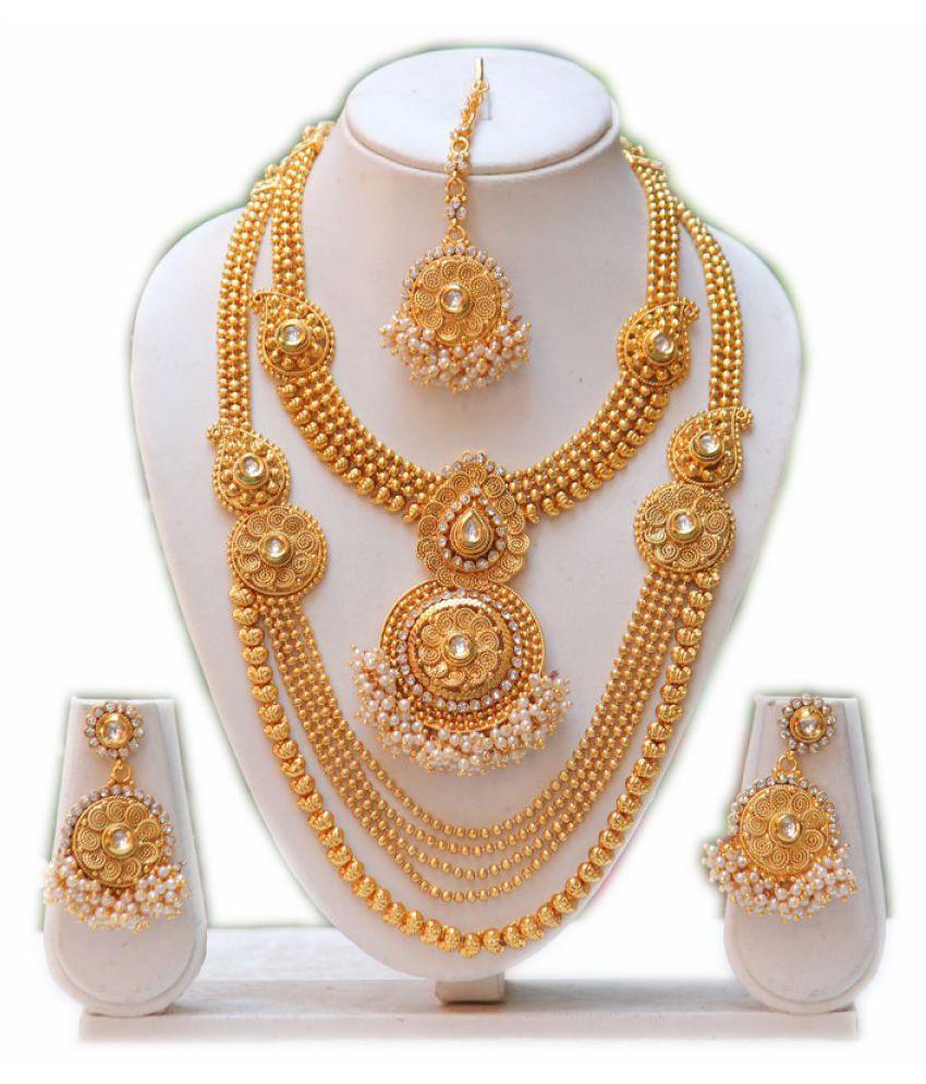 Swarajshop Gold Plated Golden Necklace Sets - Buy Swarajshop Gold ...