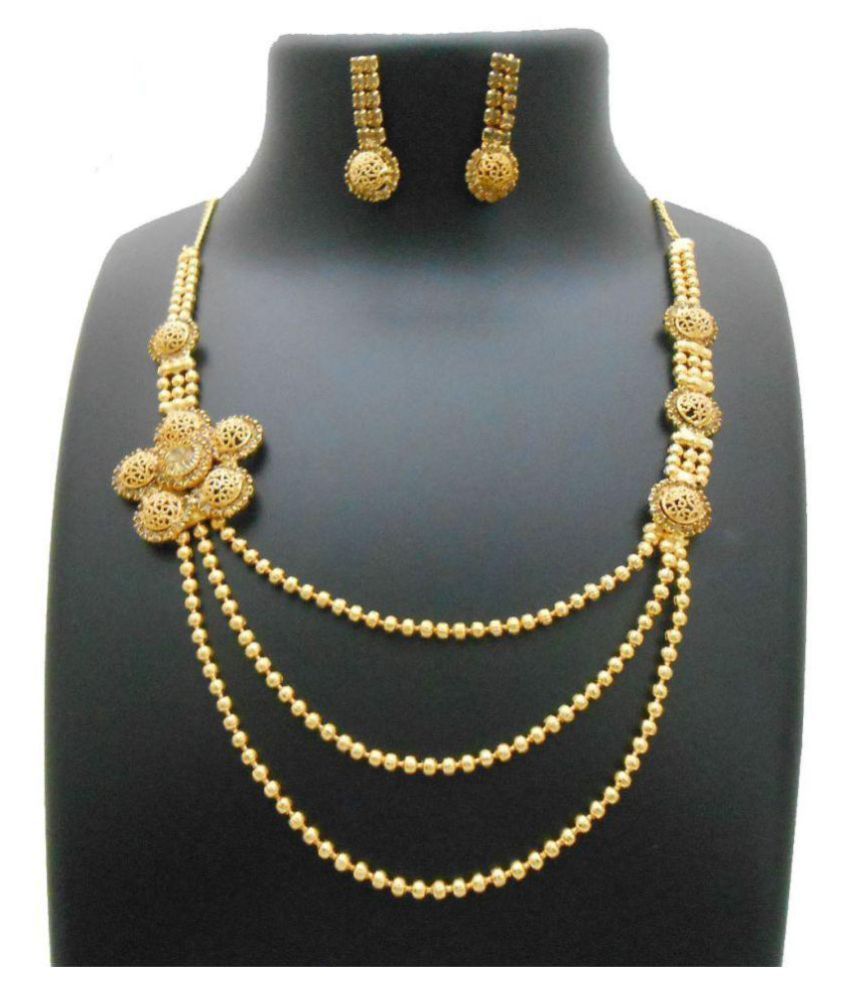 White stone gold necklace set Clearance