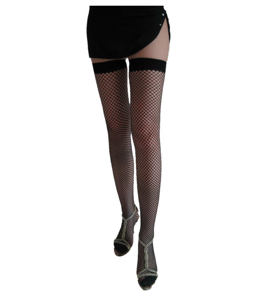 Black net stockings price clearance