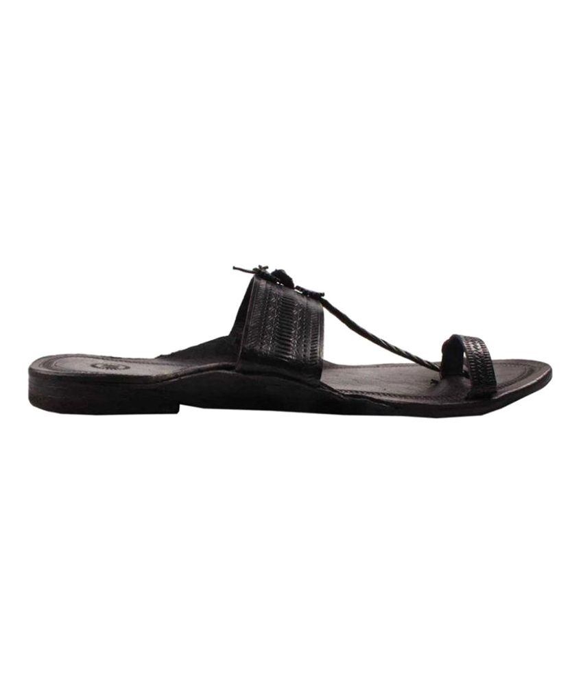 kolhapuri chappal black colour