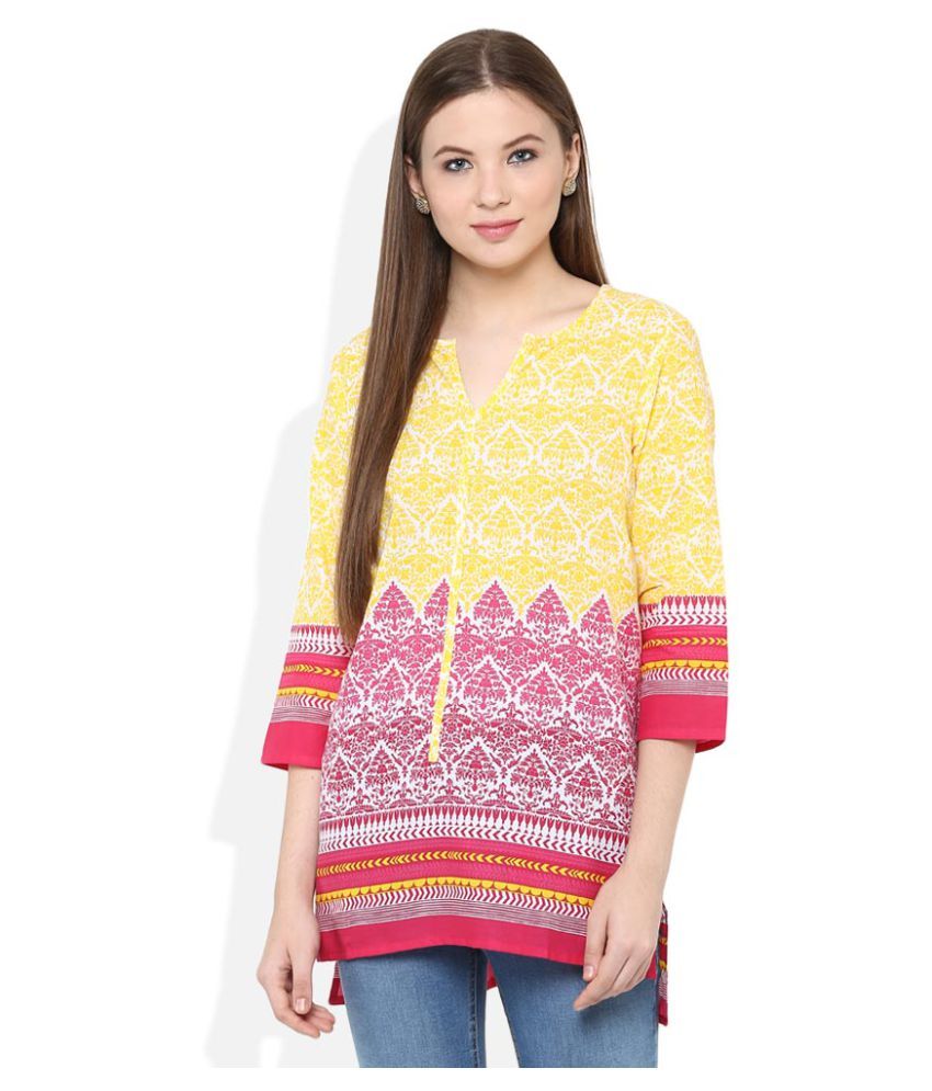 Akkriti By Pantaloons Multicolor Cotton Straight Kurti Buy Akkriti By