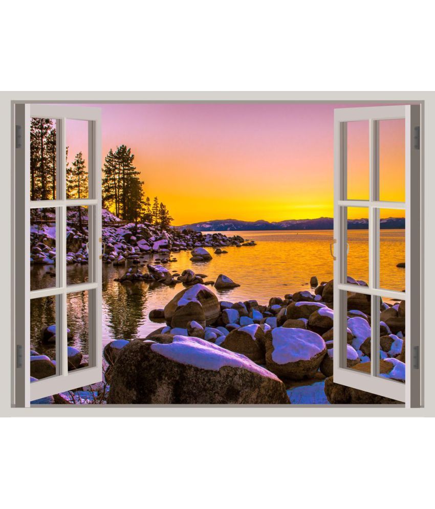     			Decor Villa Sunset Lake Yello Vinyl Wall Stickers