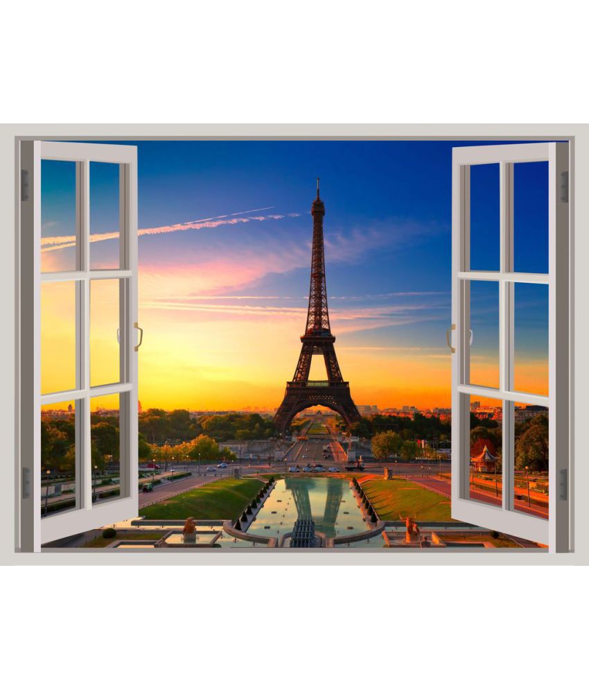     			Decor Villa Eiffel tower sunset Vinyl Wall Stickers