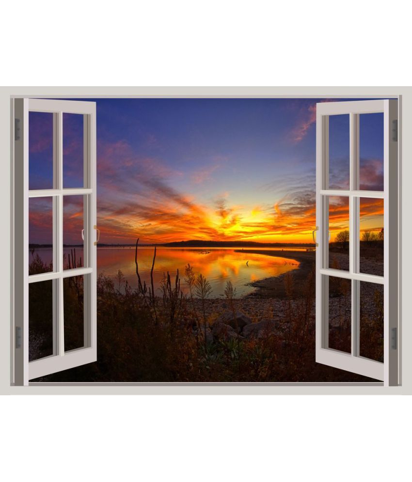     			Decor Villa Natural Lake Sunset Vinyl Wall Stickers