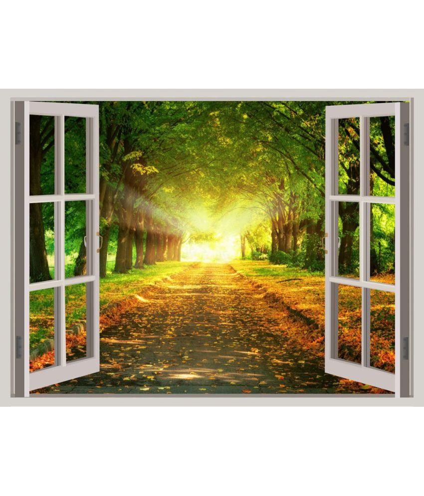     			Decor Villa trees sunset leaves road Vinyl Wall Stickers