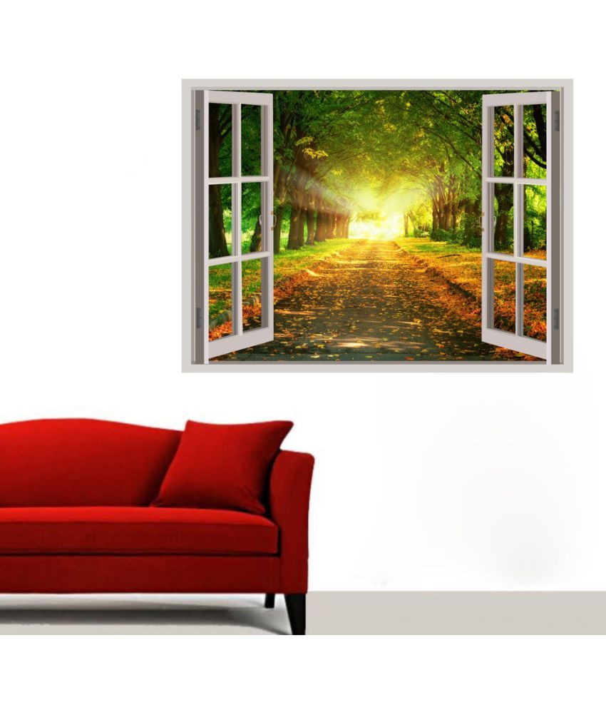     			Decor Villa Trees Sunset Leaves Road Vinyl Wall Stickers