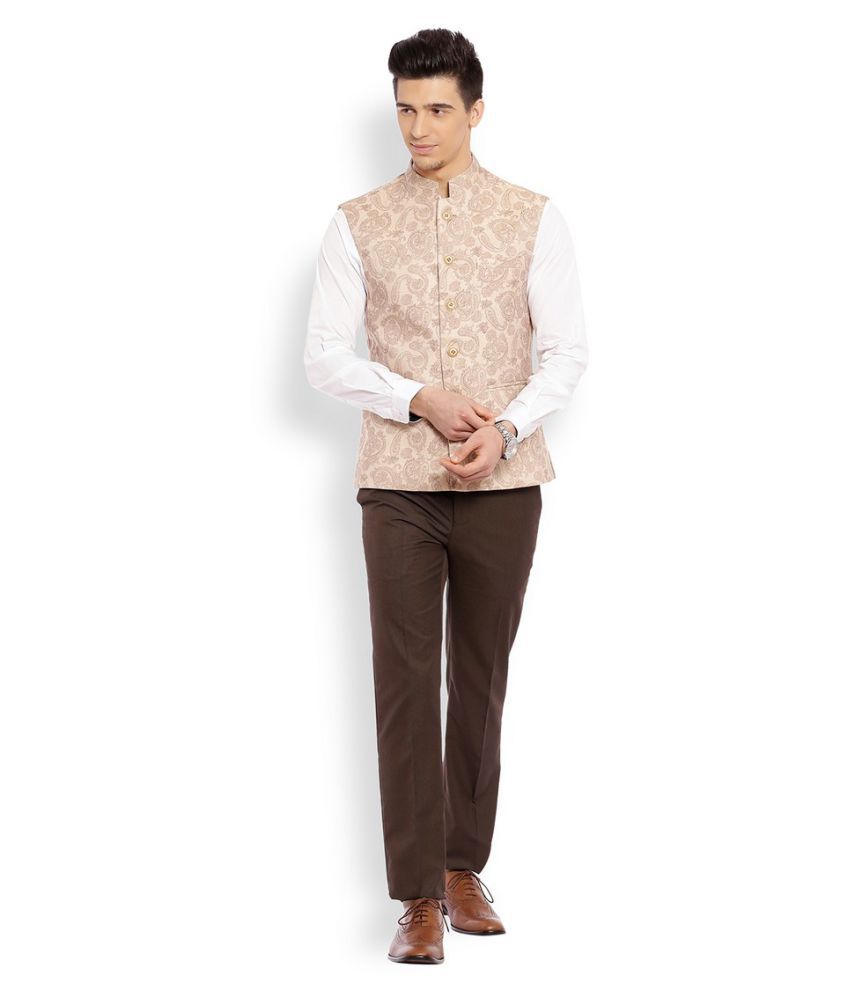 Raymond Beige Nehru Jacket - Buy Raymond Beige Nehru Jacket Online at ...