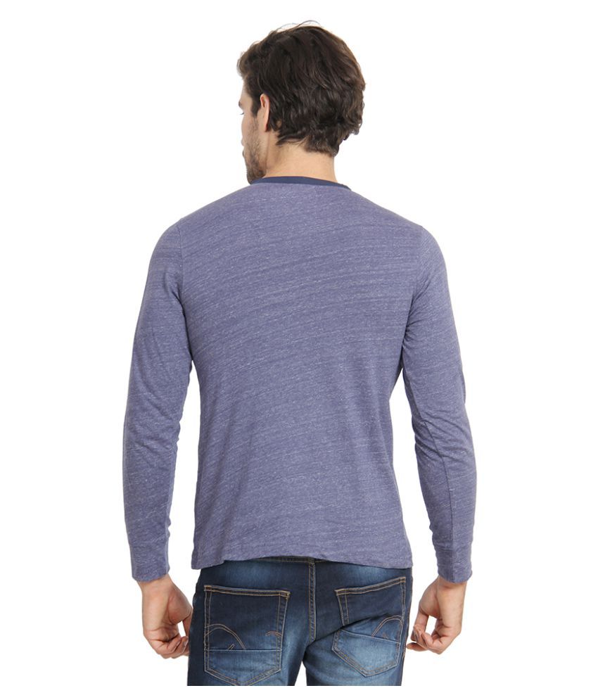 Slub Blue Round TShirt Buy Slub Blue Round TShirt Online at Low