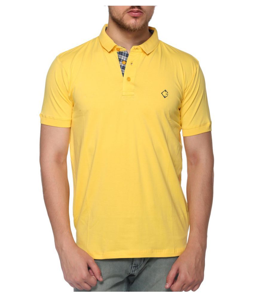 yellow slim fit polo