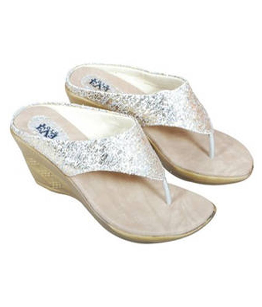 Eve Dior Silver Wedges Heels Price in India Buy Eve Dior Silver Wedges