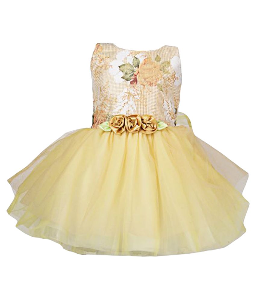 yellow net frock