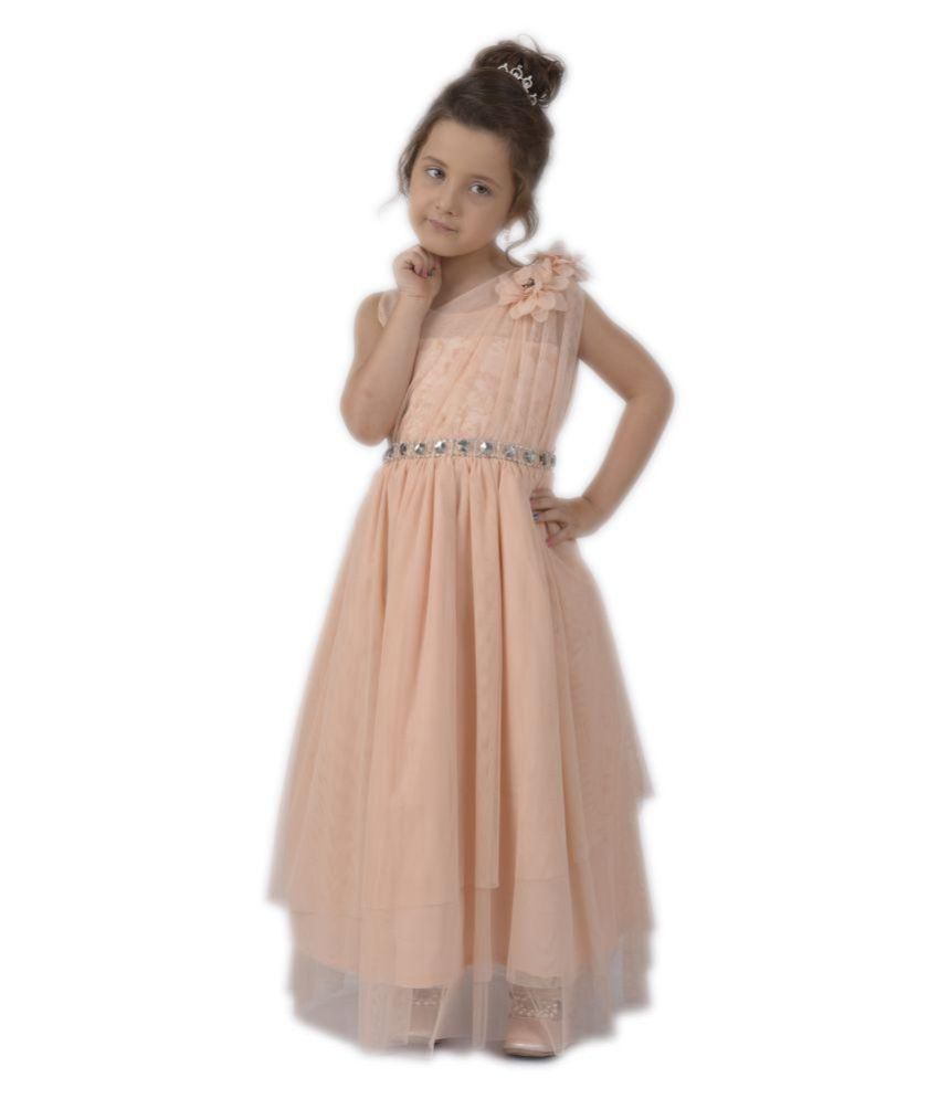 peach puff dress