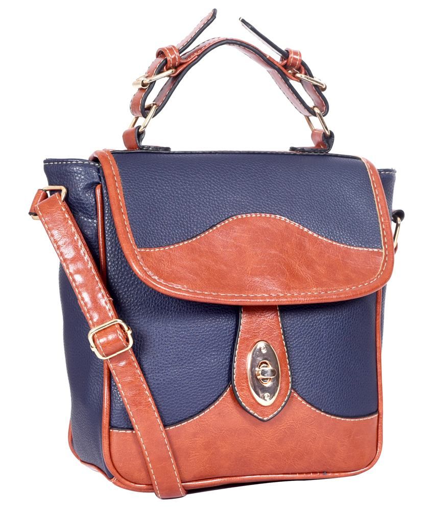 Lino Perros BLUE Faux Leather Sling Bag Buy Lino Perros BLUE Faux