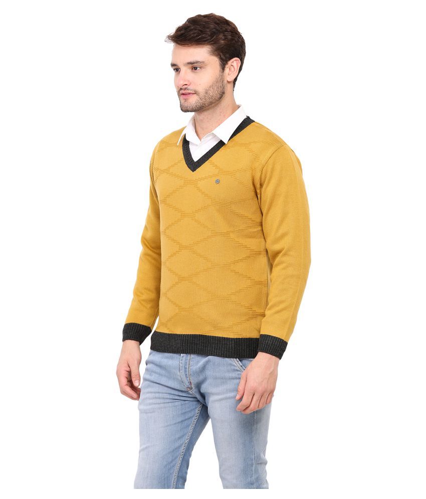 gold v neck sweater
