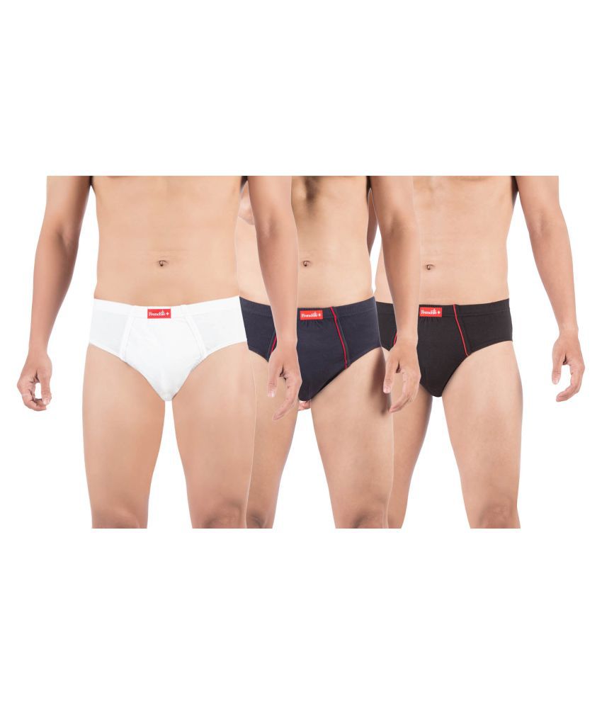 VIP Frenchie - Multicolor Cotton Blend Men's Briefs ( Pack of 3 ) - Buy VIP Frenchie 