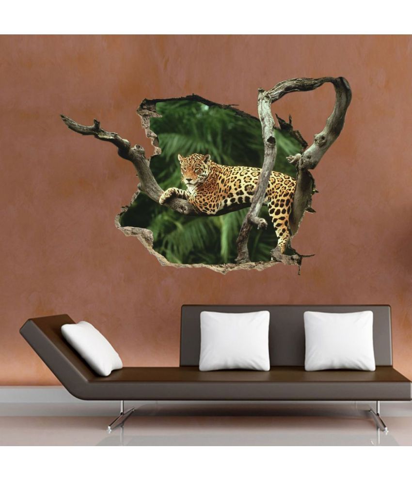 Creatick Studio Leopard 3d Wall Poster Vinyl Stickers