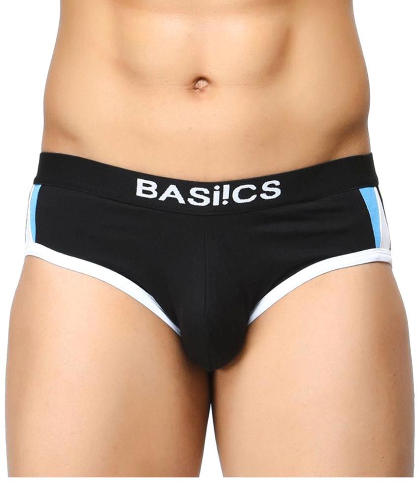     			BASIICS By La Intimo Pack of 1 Cotton Briefs For Men's ( Black )