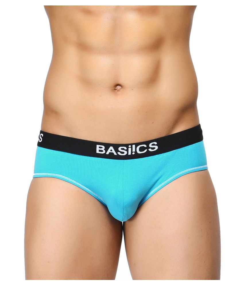     			BASIICS By La Intimo - Light Blue Cotton Men's Briefs ( Pack of 1 )