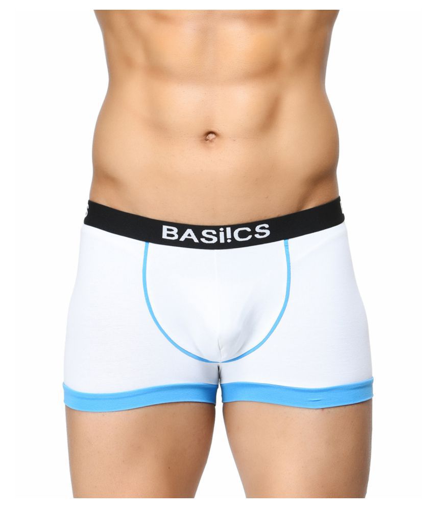     			BASIICS By La Intimo - White Cotton Blend Men's Trunks ( Pack of 1 )