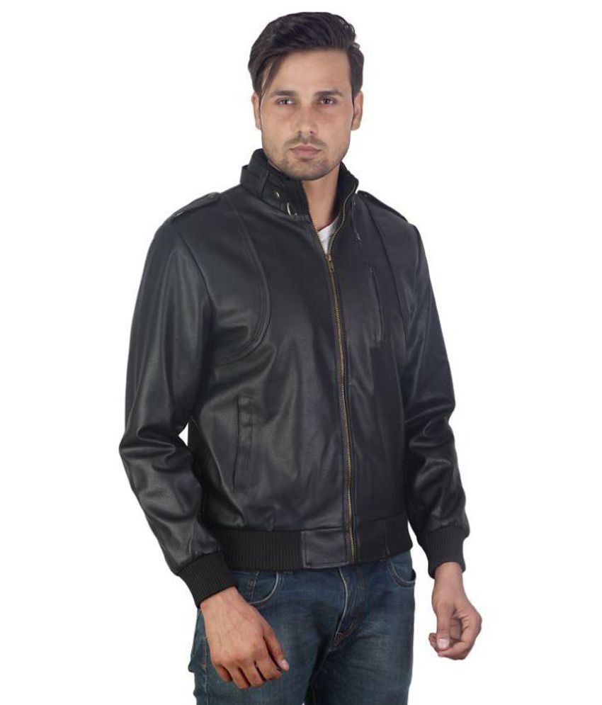 Zipper Black Leather Jacket - Buy Zipper Black Leather Jacket Online at ...
