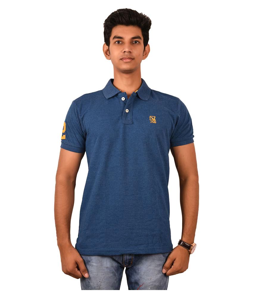 John Berg Blue Regular Fit Polo T Shirt - Buy John Berg Blue Regular ...