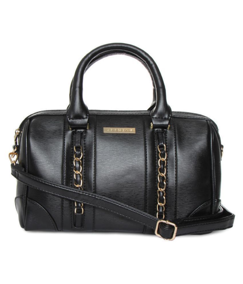 Addons Black Faux Leather Sling Bag - Buy Addons Black Faux Leather Sling Bag Online at Best ...
