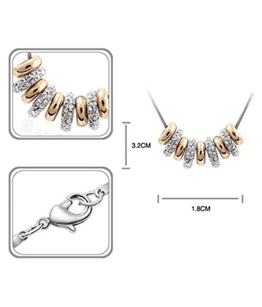 Shining Diva Real Gold Plated Pendant Necklace For Girls and Women