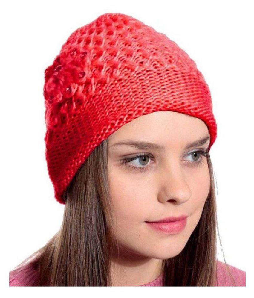     			Tahiro Red Woollen Cap