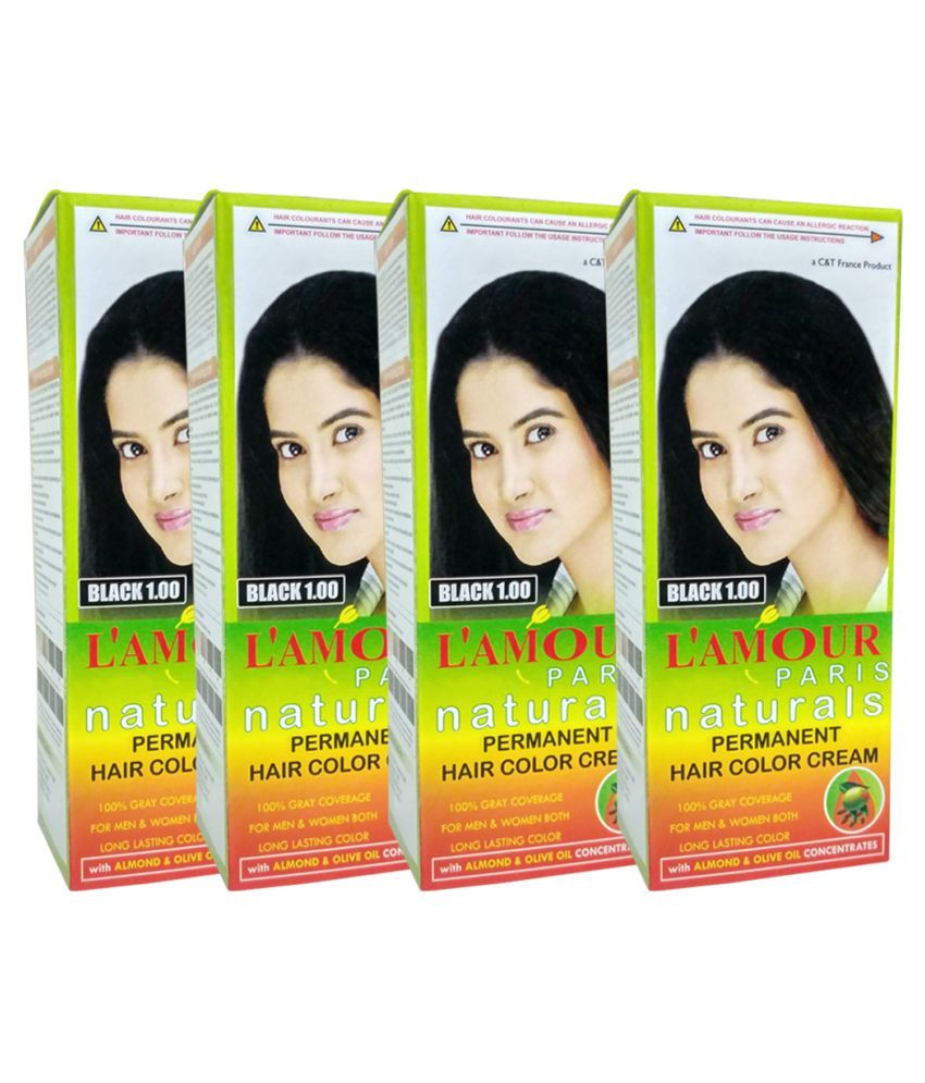 L Amour Paris Naturals Permanent Black 1 00 Cream Hair Color Set