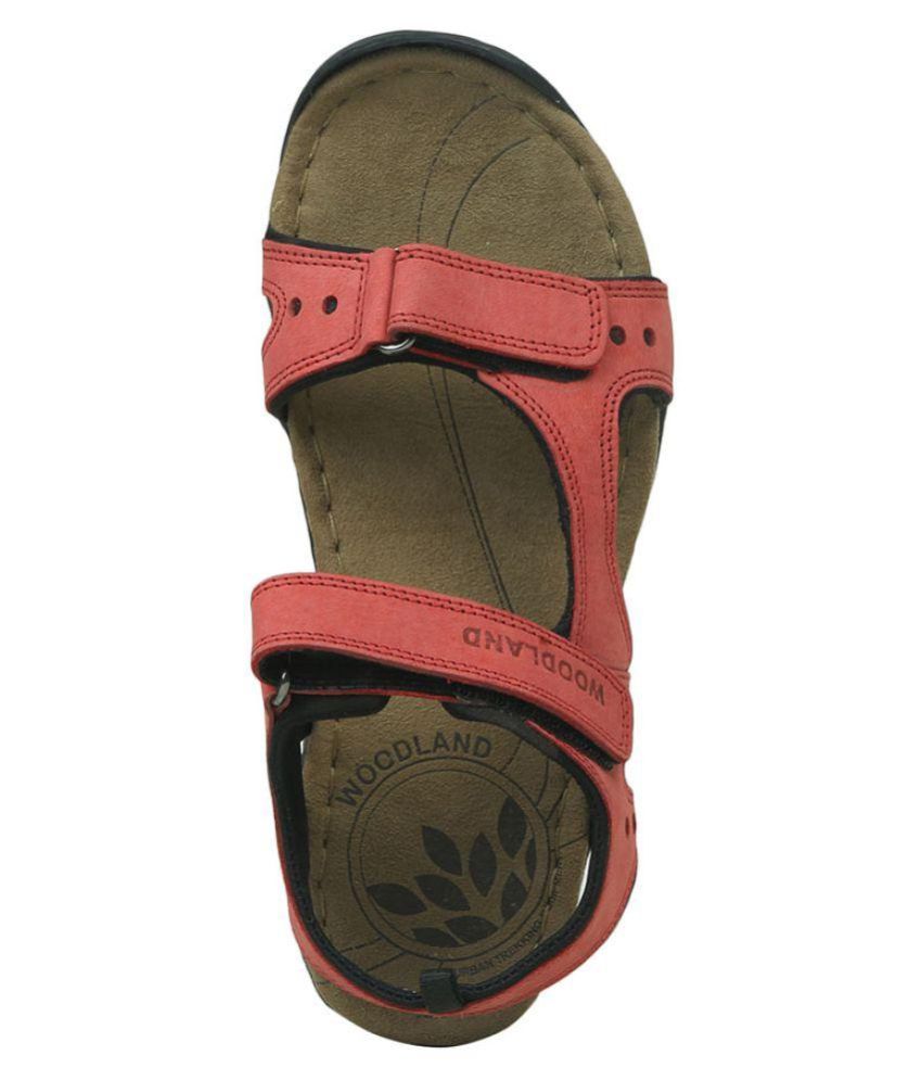 woodland red sandals
