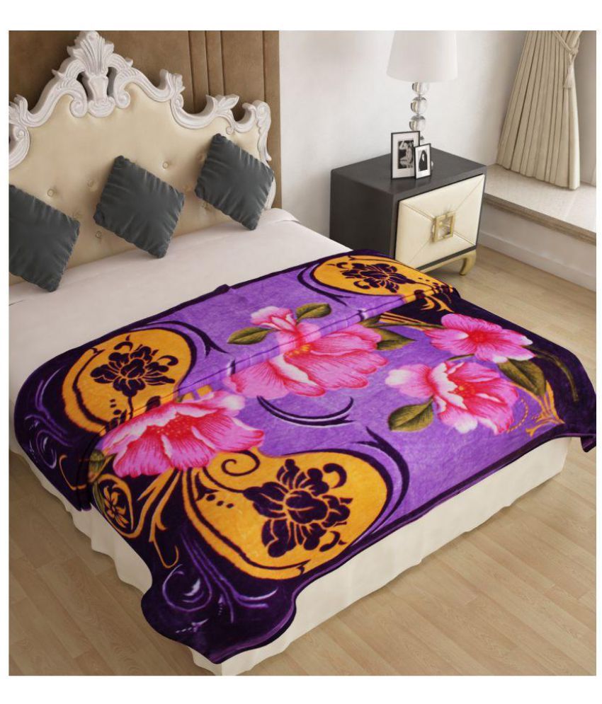     			Home Candy Double Poly Mink Floral Blanket